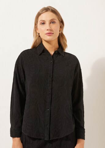 CALZEDONIA Bluse 'Jacquard' in Schwarz: Vorderseite