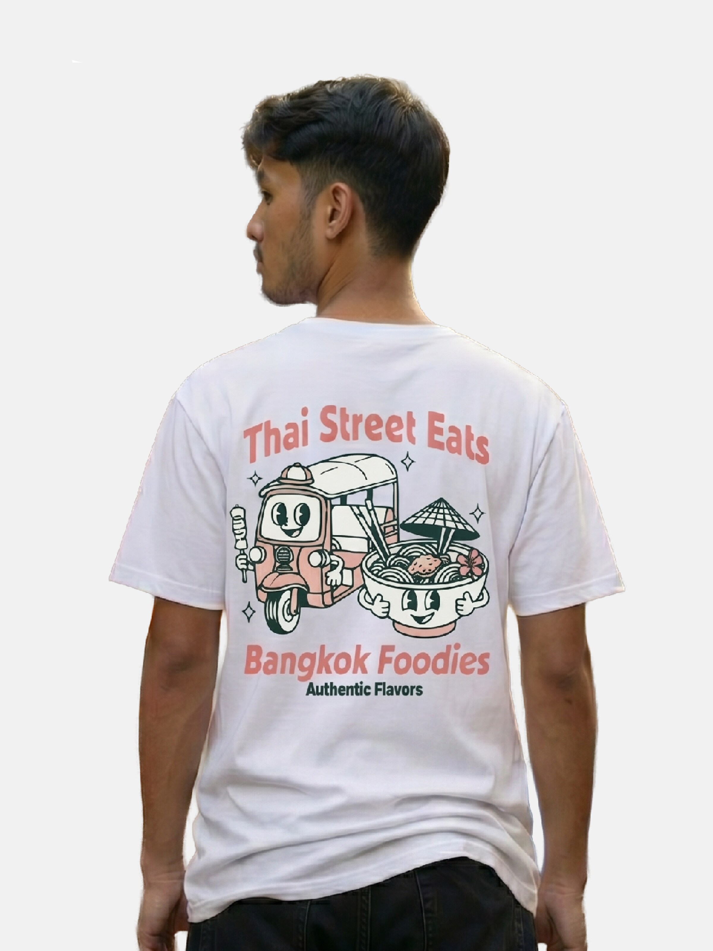 RoamLikeSummer Shirt 'Thai Streets Eats'‌‌‌‌‌‌‌ in Weiß