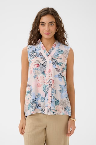 CULTURE - Blusa 'CULotus' em branco: frente