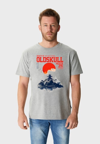 Oldskull Shirt 'Asian Temple' in Grey: front