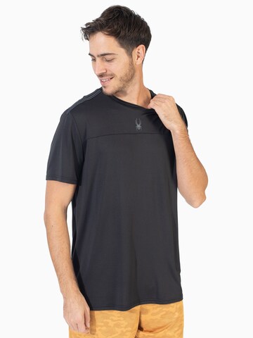 T-Shirt fonctionnel Spyder en noir