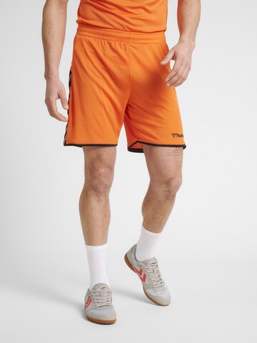 Hummel Regular Workout Pants 'Poly' in Orange: front