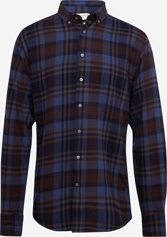 Bruun & Stengade Regular fit Button Up Shirt 'Watson' in Brown: front