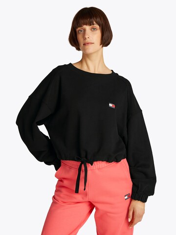 Tommy Jeans Sweatshirt in Zwart: voorkant
