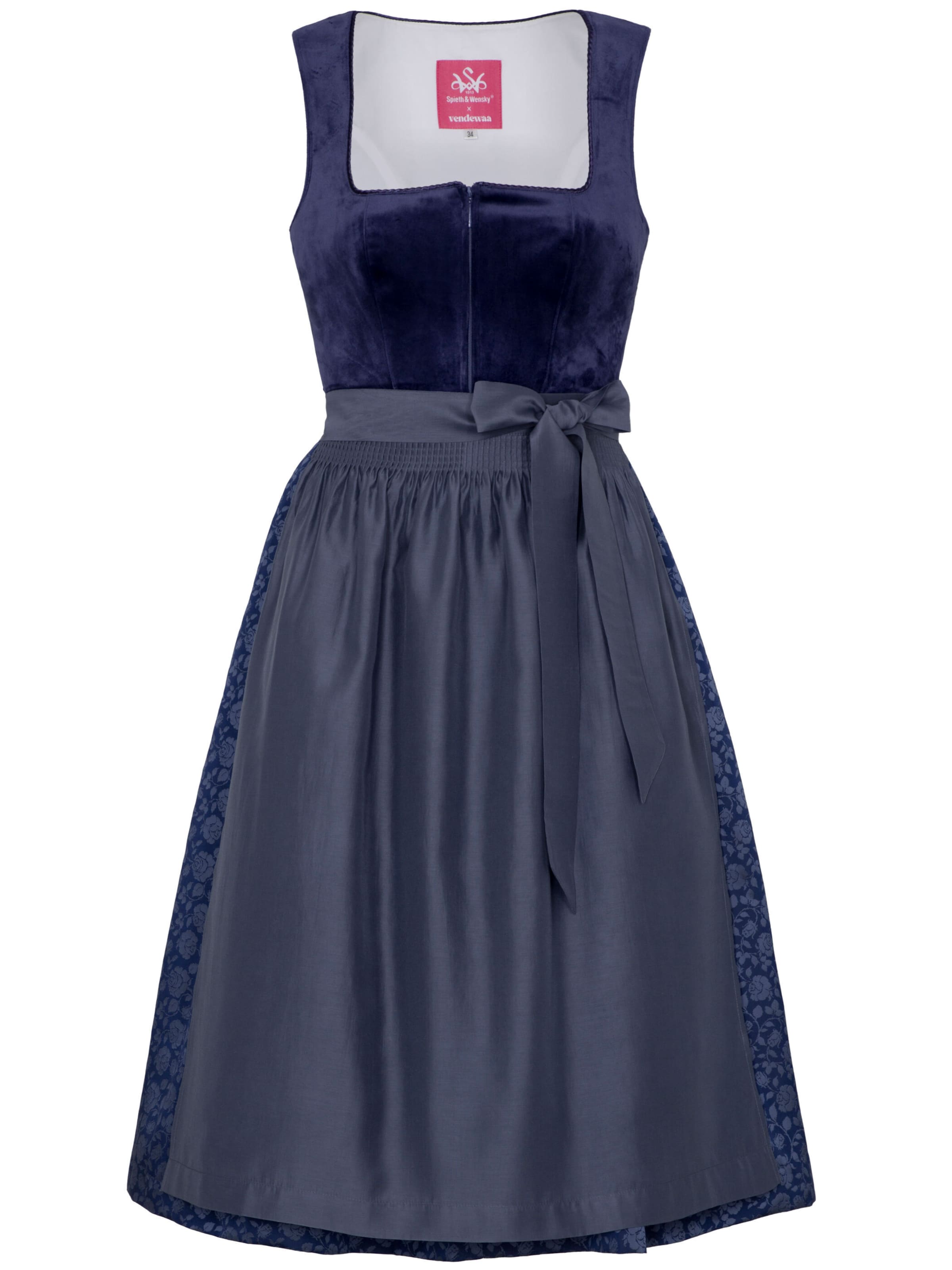 Dirndl 'Frieda -Vendewaa' SPIETH & WENSKY en bleu : devant