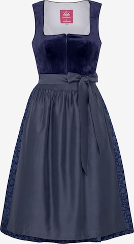 Dirndl 'Frieda -Vendewaa' SPIETH & WENSKY en bleu : devant