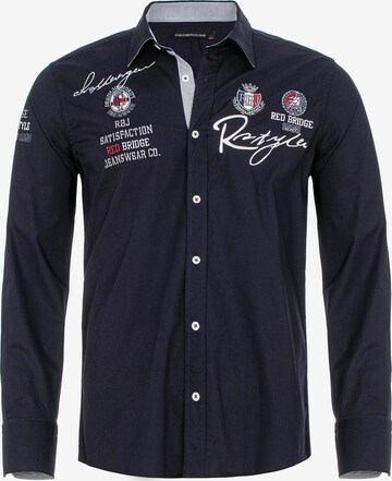 Redbridge Slim fit Button Up Shirt in Blue: front