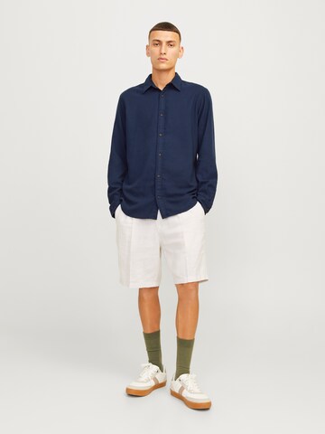JACK & JONES Slim fit Button Up Shirt 'JJJOSHUA' in Blue