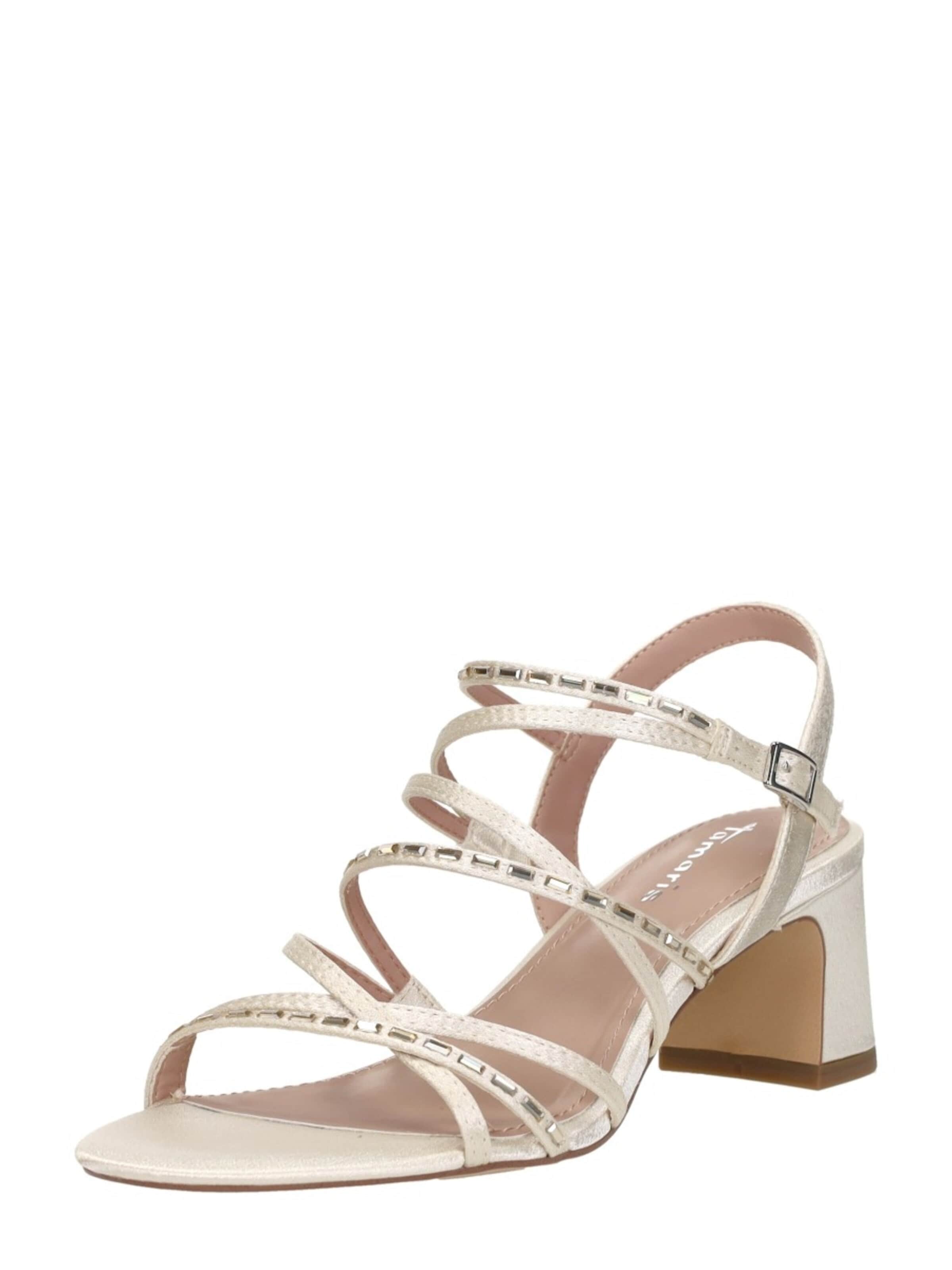 Tamaris Sandalen met riem 'Hak' in Wit: voorkant