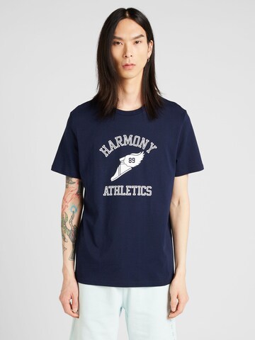 Harmony Paris T-Shirt '89 ATHLETICS' in Blau: predná strana