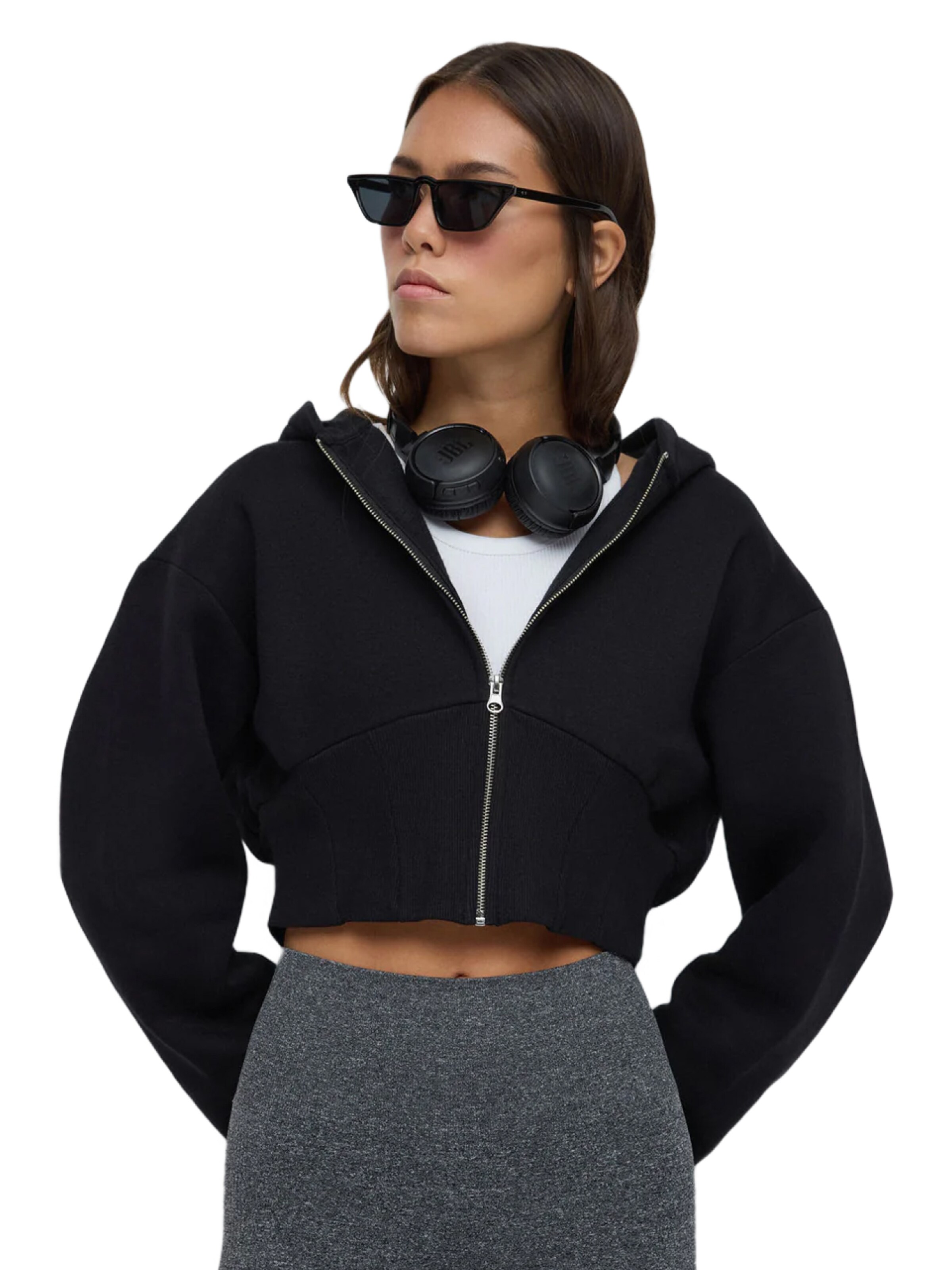 No Matter What Sweatjacke in Schwarz: Vorderseite