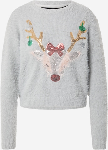 VERO MODA Kampsun 'Jolly Deer', värv hall: eest vaates