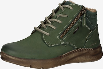 JOSEF SEIBEL Lace-Up Ankle Boots 'Conny' in Green: front