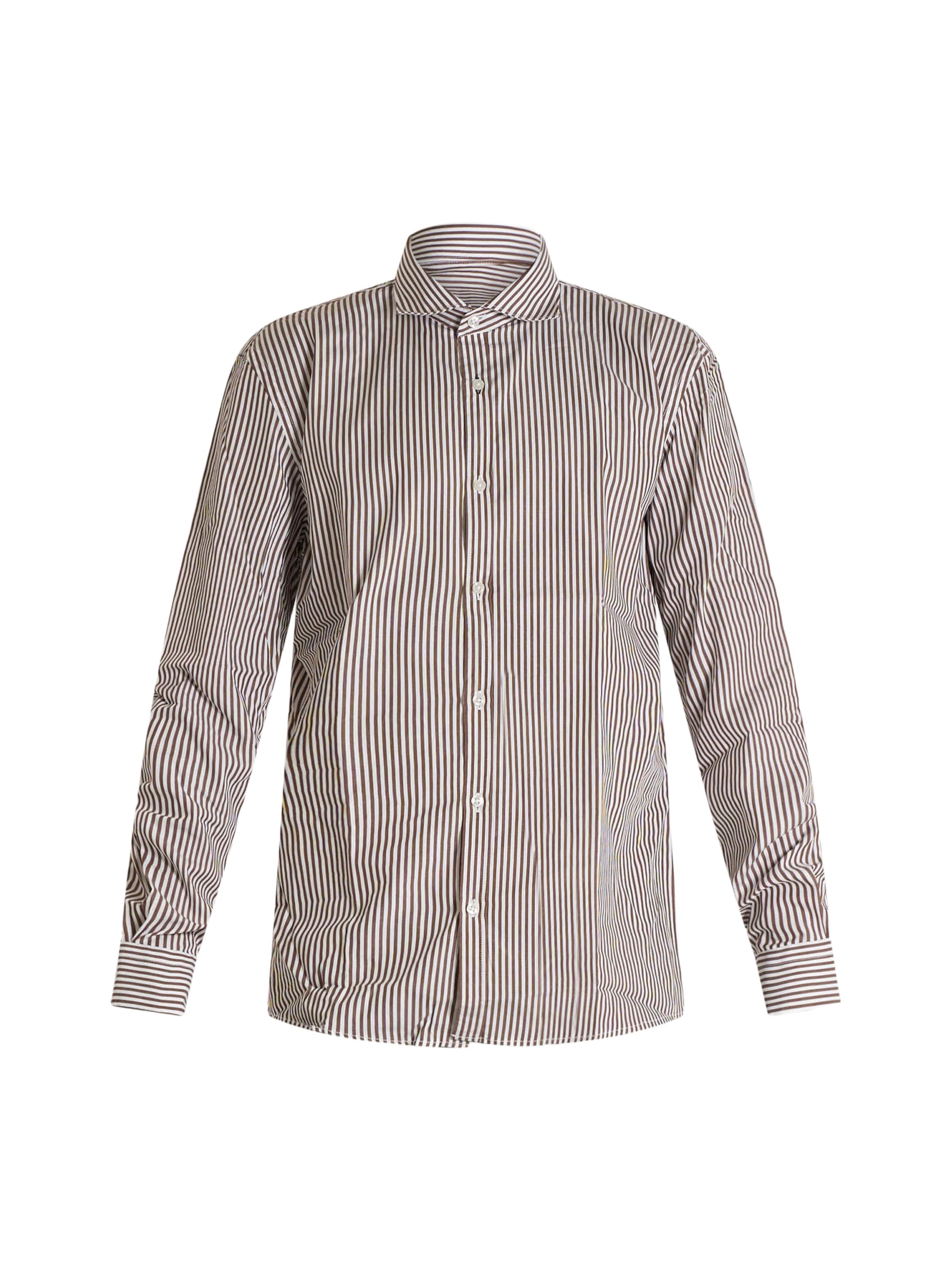 Coupe regular Chemise SSEINSE en marron : devant