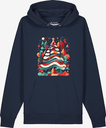 Felpa 'Christmas Tree' di Watapparel in blu: frontale