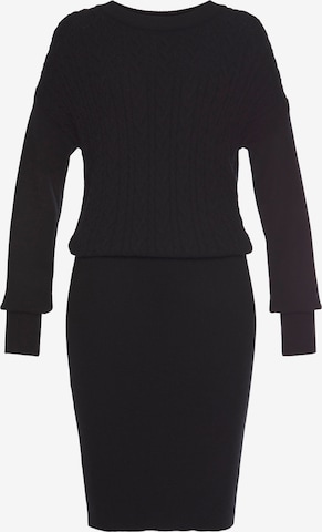 LASCANA Knit dress in Black: front