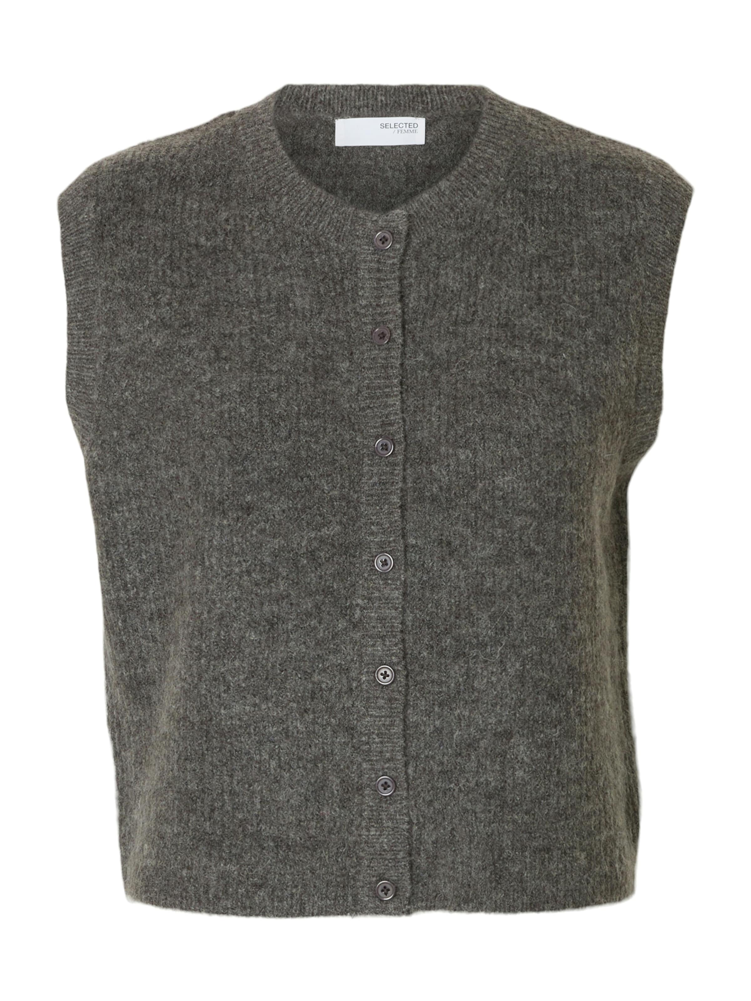 SELECTED Πλεκτό γιλέκο 'SLFLULU' σε γκρι: μπροστά