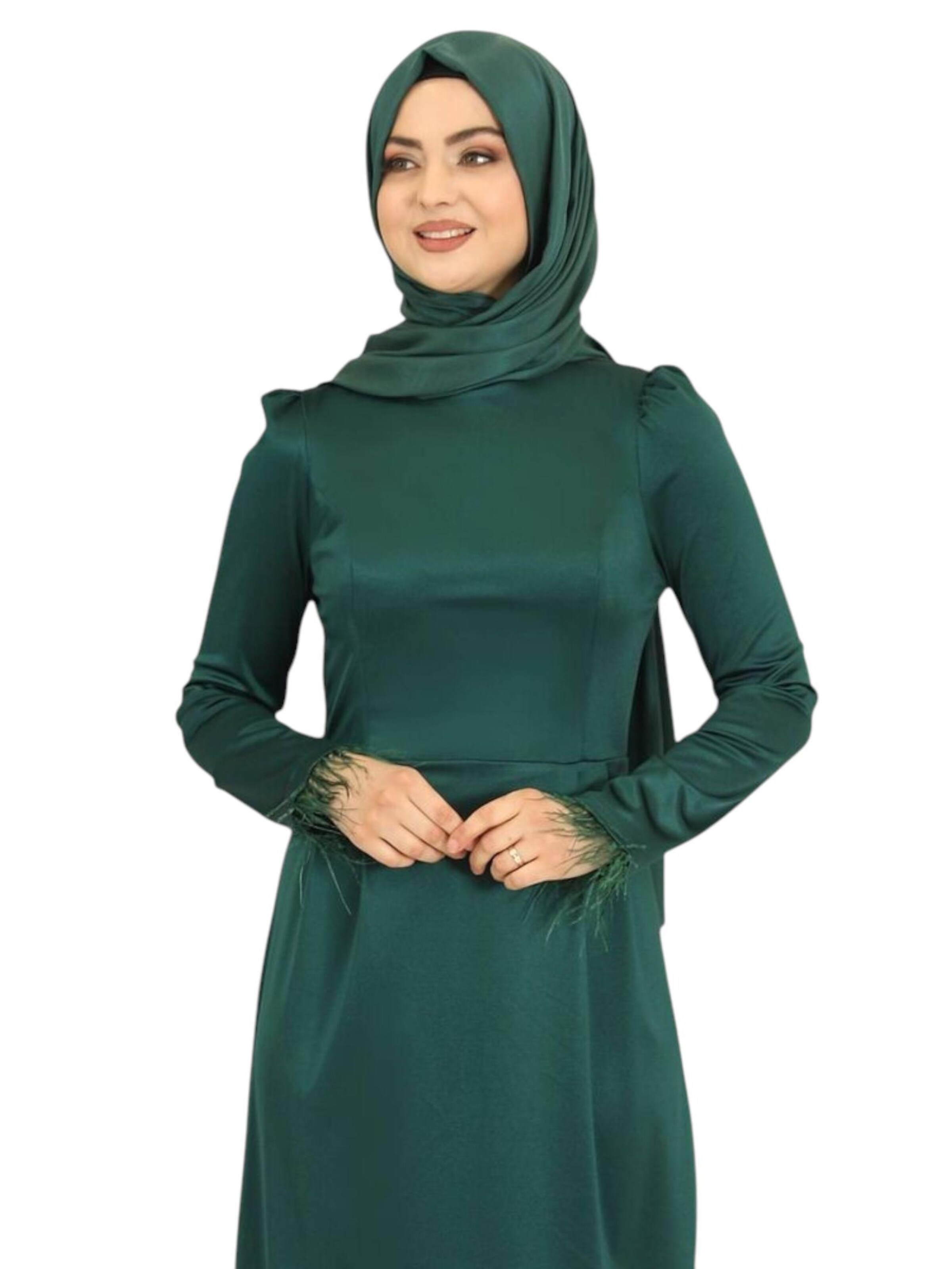 fashionshowcase Abendkleid 'Feather Grace'‌‌‌‌‌‌‌‌ in Grün