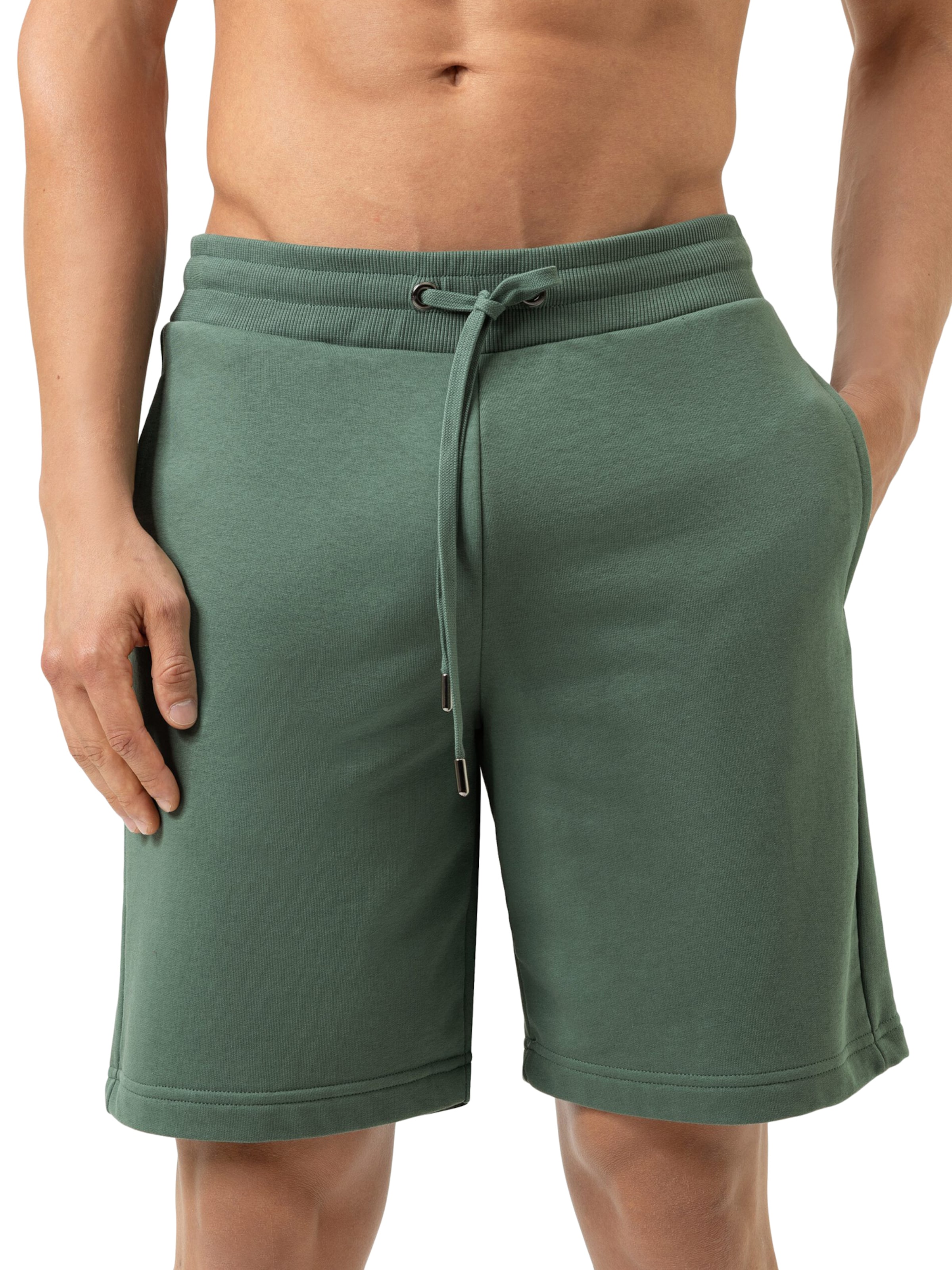 Mey Regular Shorts 'Terry Essentials' in Grün: Vorderseite