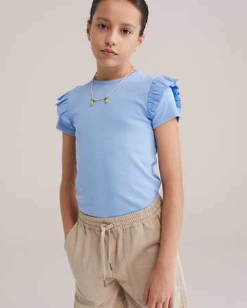 WE Fashion Тениска 'Meisjes' в синьо: отпред