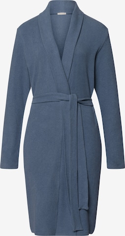 Hanro Morgenmantel ' Easy Wear ' in Blau: Vorderseite