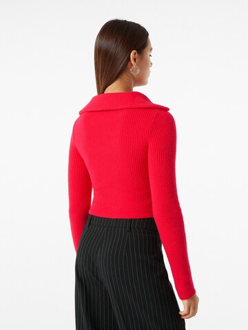 Pull-over Bershka en rouge