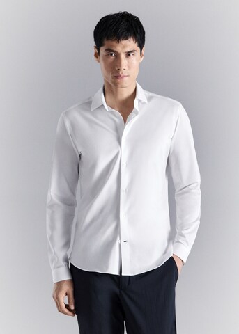 MANGO MAN Regular fit Button Up Shirt 'Adana' in White: front