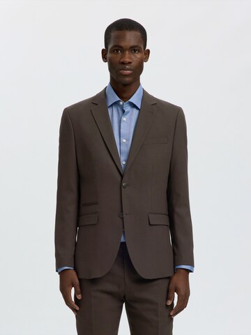 SELECTED Slim fit Blazer in Brown: front