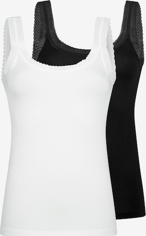Mey Unterhemd 'Modal Lace' in Schwarz: Vorderseite