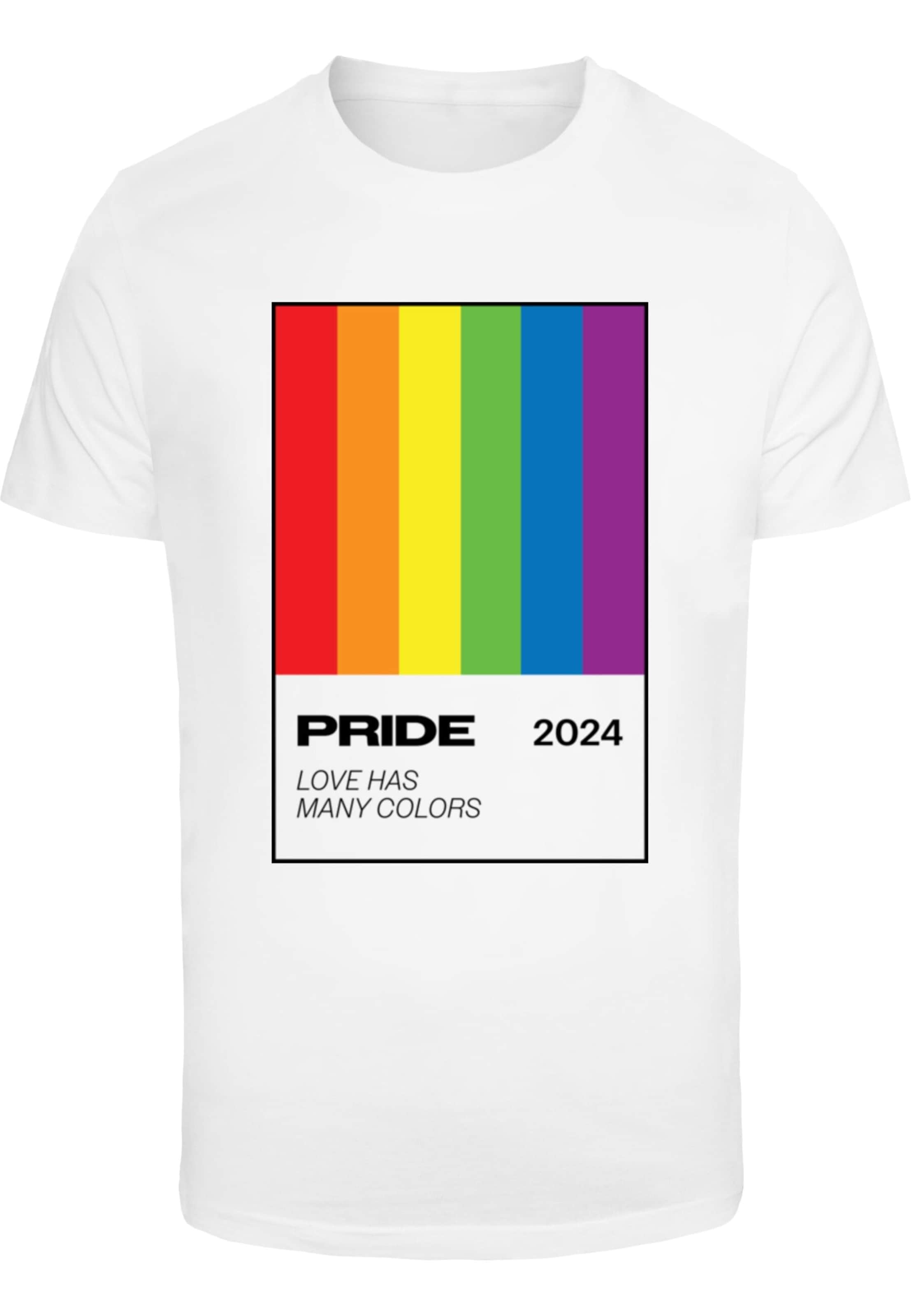 Maglietta 'Many Colors Pride' di Mister Tee in bianco: frontale