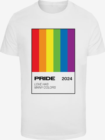Maglietta 'Many Colors Pride' di Mister Tee in bianco: frontale