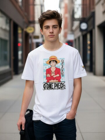 One Piece Shirt 'Monkey D. Ruffy'‌‌‌‌‌‌‌ in Weiß