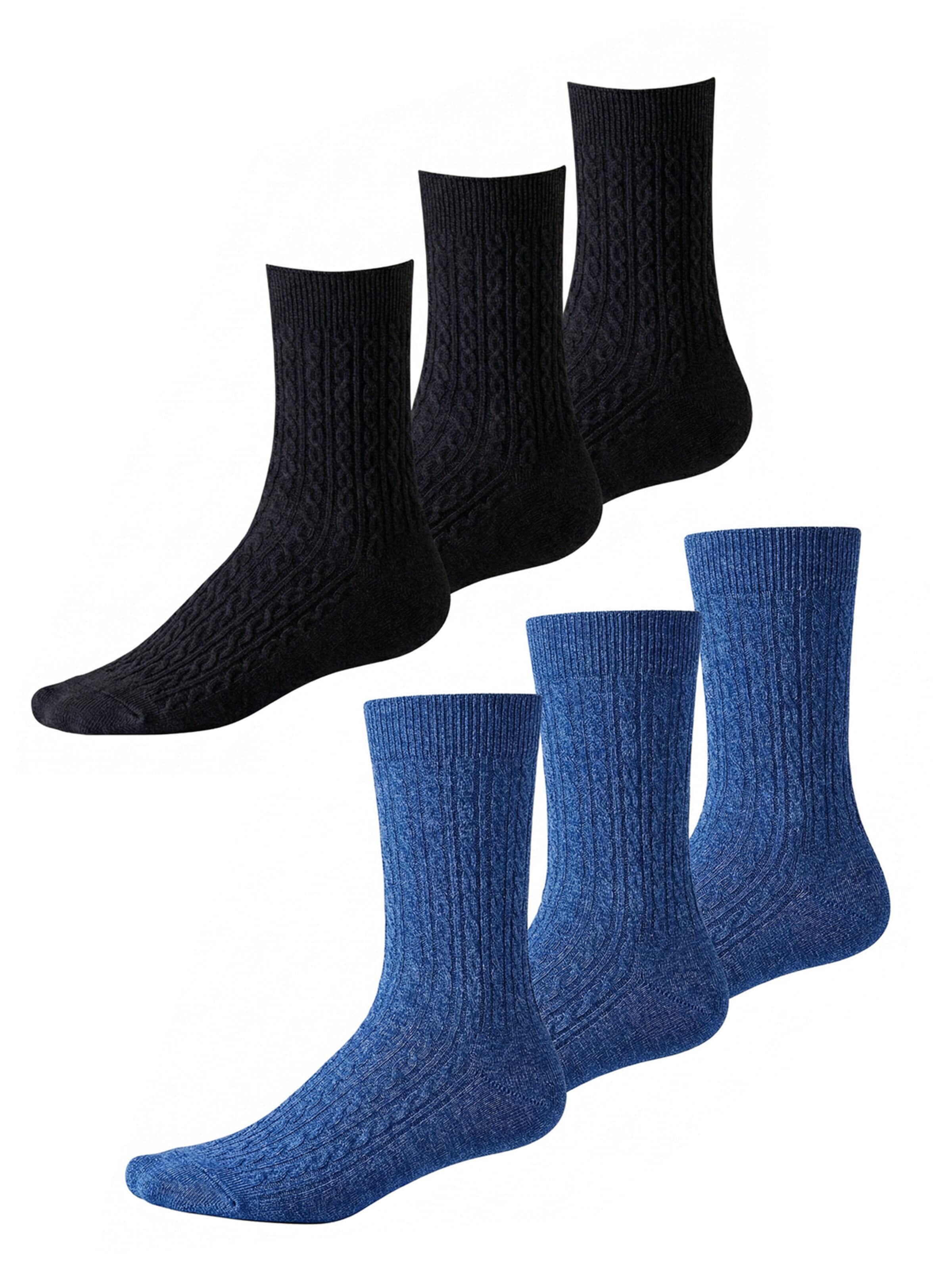 Millo Socken 'Cosy Twist Mix'‌‌ in 36-39 in blau / schwarz, Produktansicht
