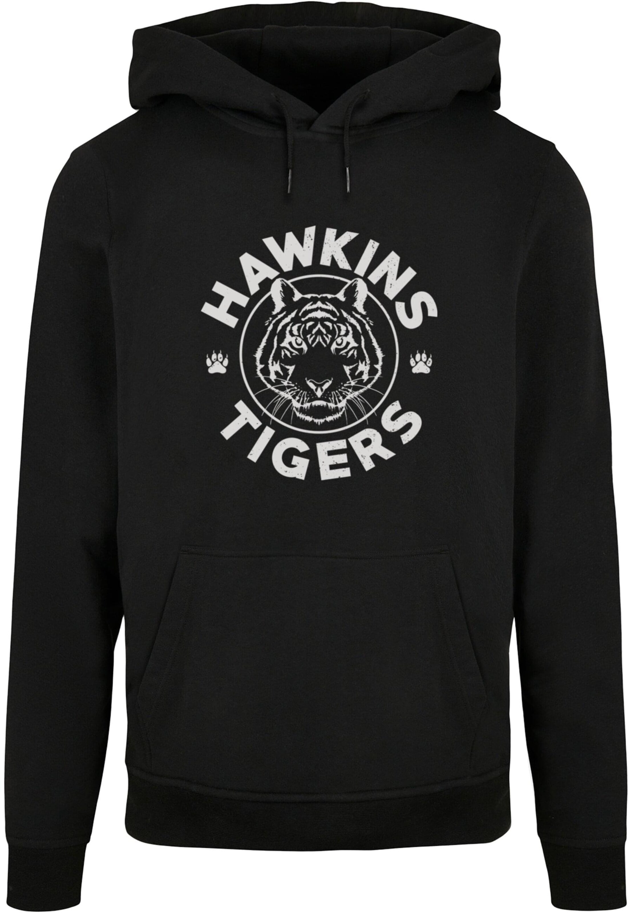 Sweat-shirt 'Stranger Things - Hawkins Tiger' ABSOLUTE CULT en noir : devant