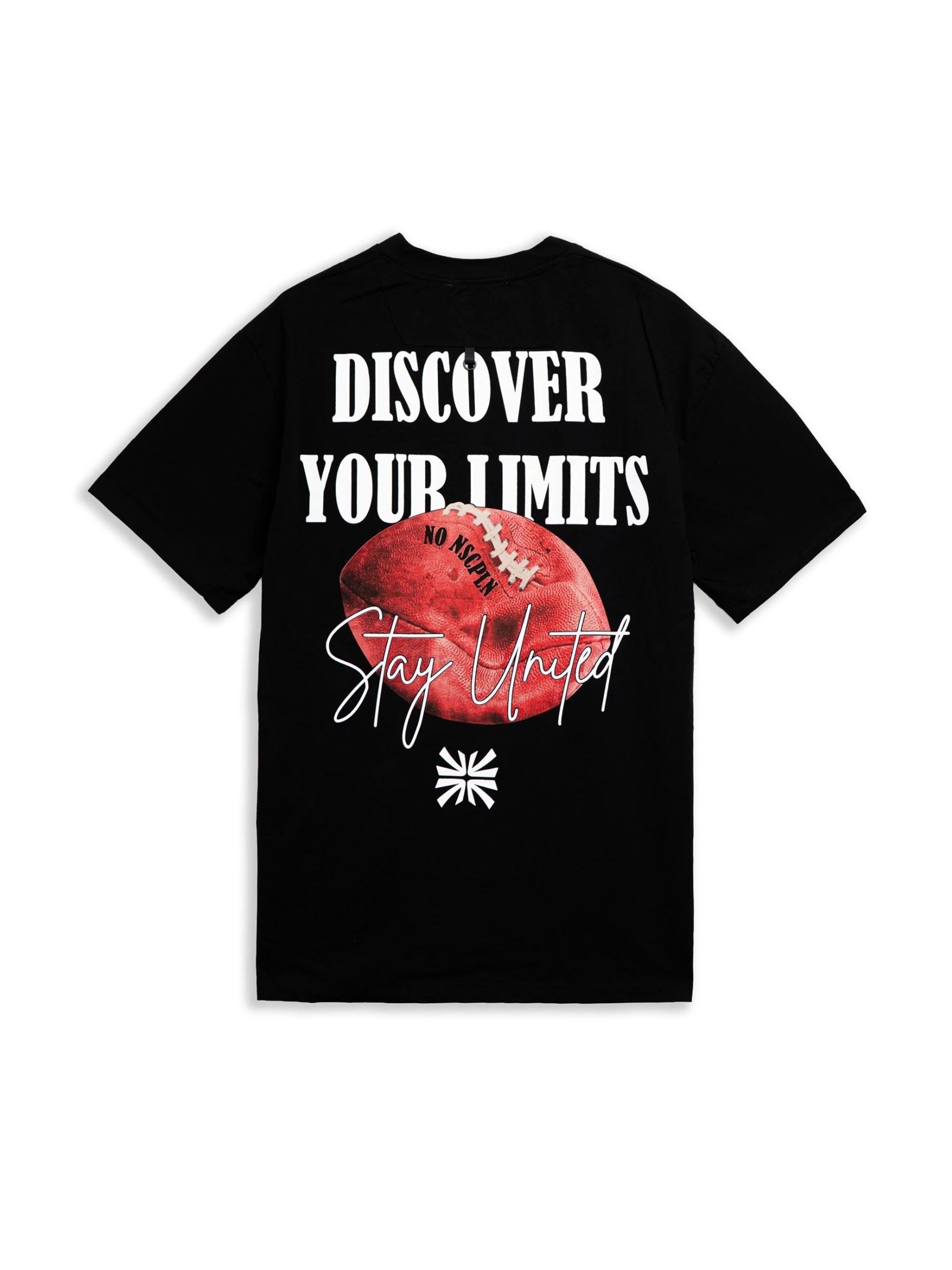 OVER STREET - Camiseta 'Camiseta negra discover your limits oversized tee' en negro