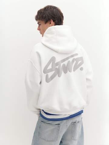 Pull&Bear Sweatshirt 'STWD' in Wit