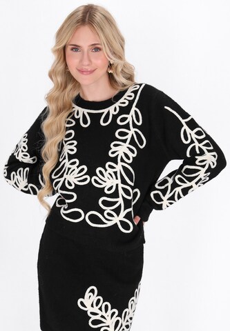 IZIA Pulóver - fekete: elől