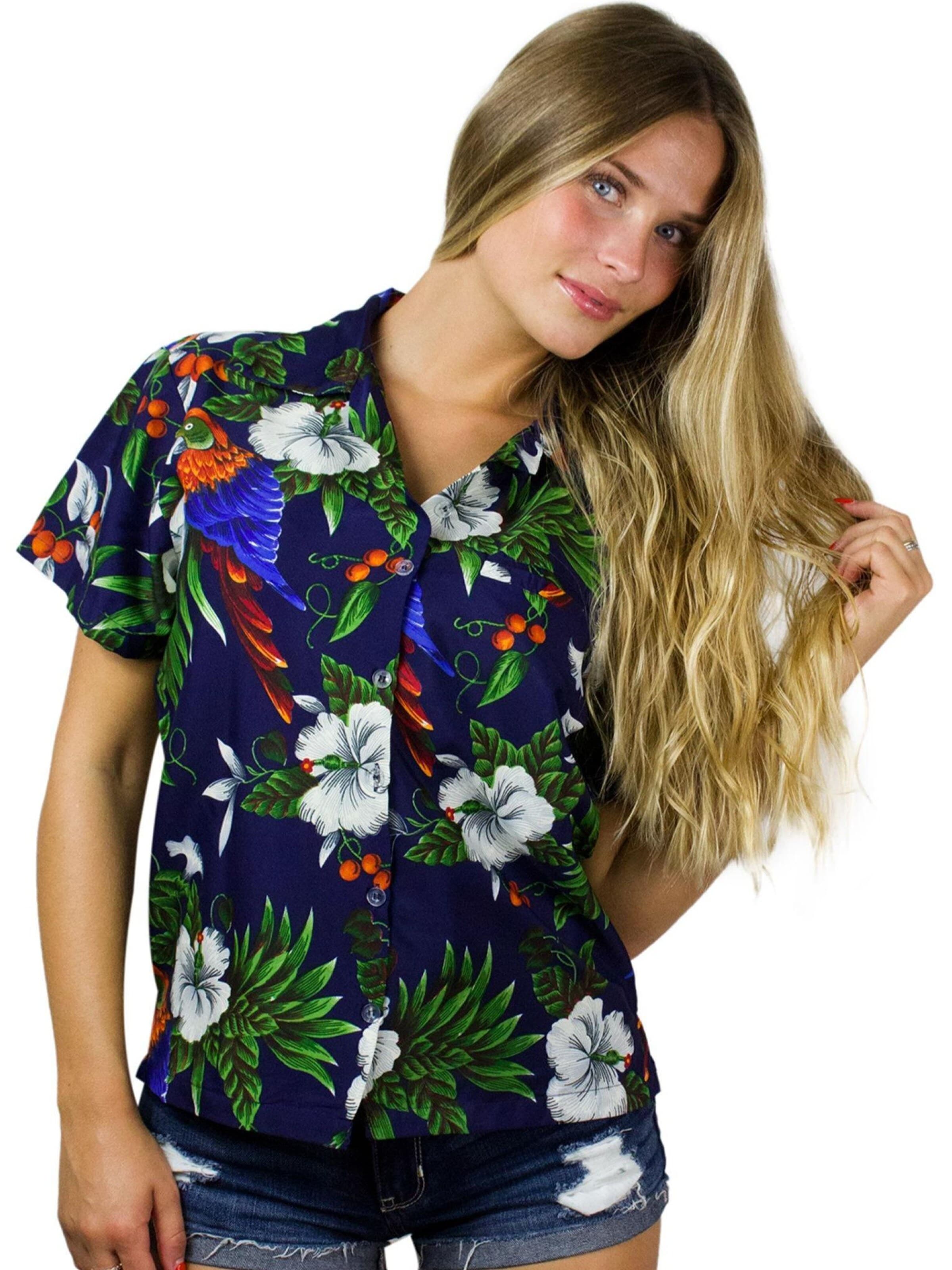 Chemisier 'Cherryparrot' King Kameha en bleu