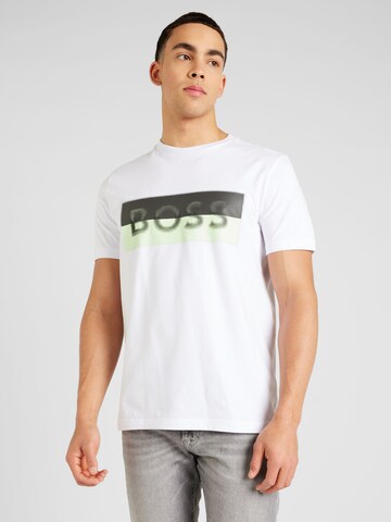 T-Shirt BOSS en blanc : devant