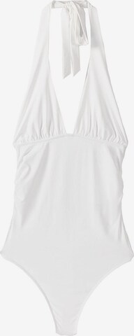 Bershka Shirt bodysuit in White: front