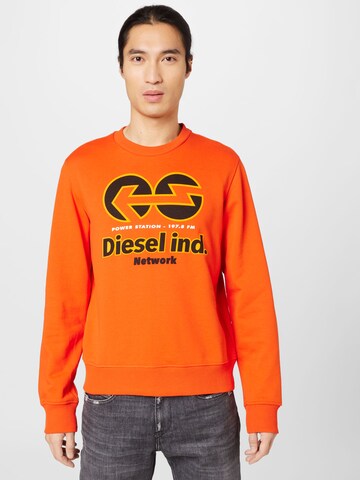 DIESEL Sweatshirt 'GINN' in Orange: Vorderseite