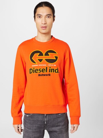 DIESEL - Sudadera 'GINN' en naranja: frente