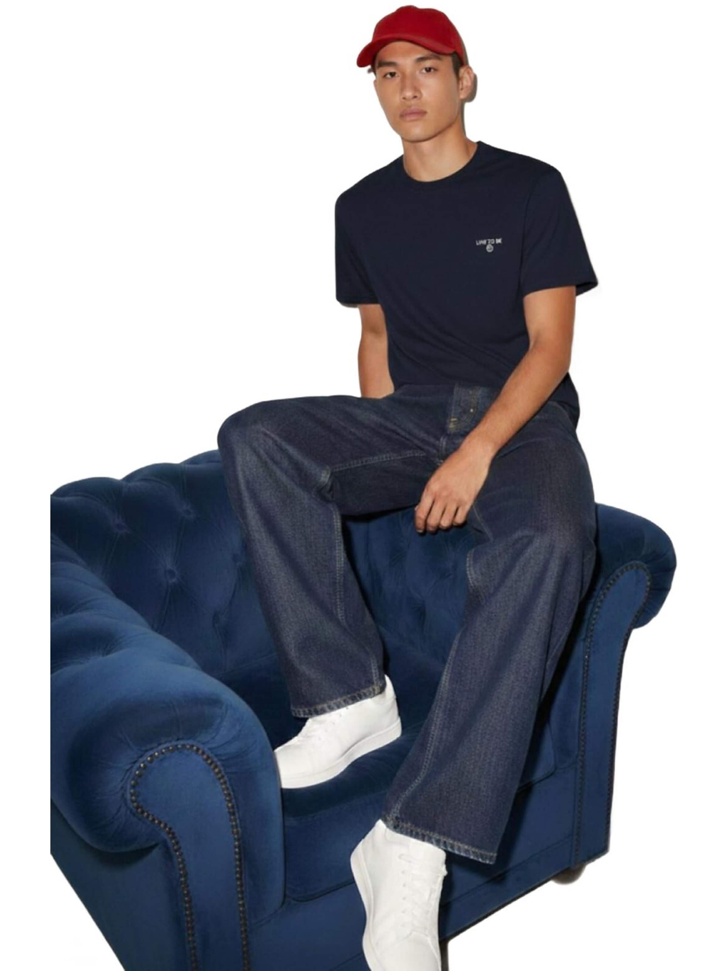 LTB Jeans - Camiseta 'Minimal Print T-Shirt' en azul: frente