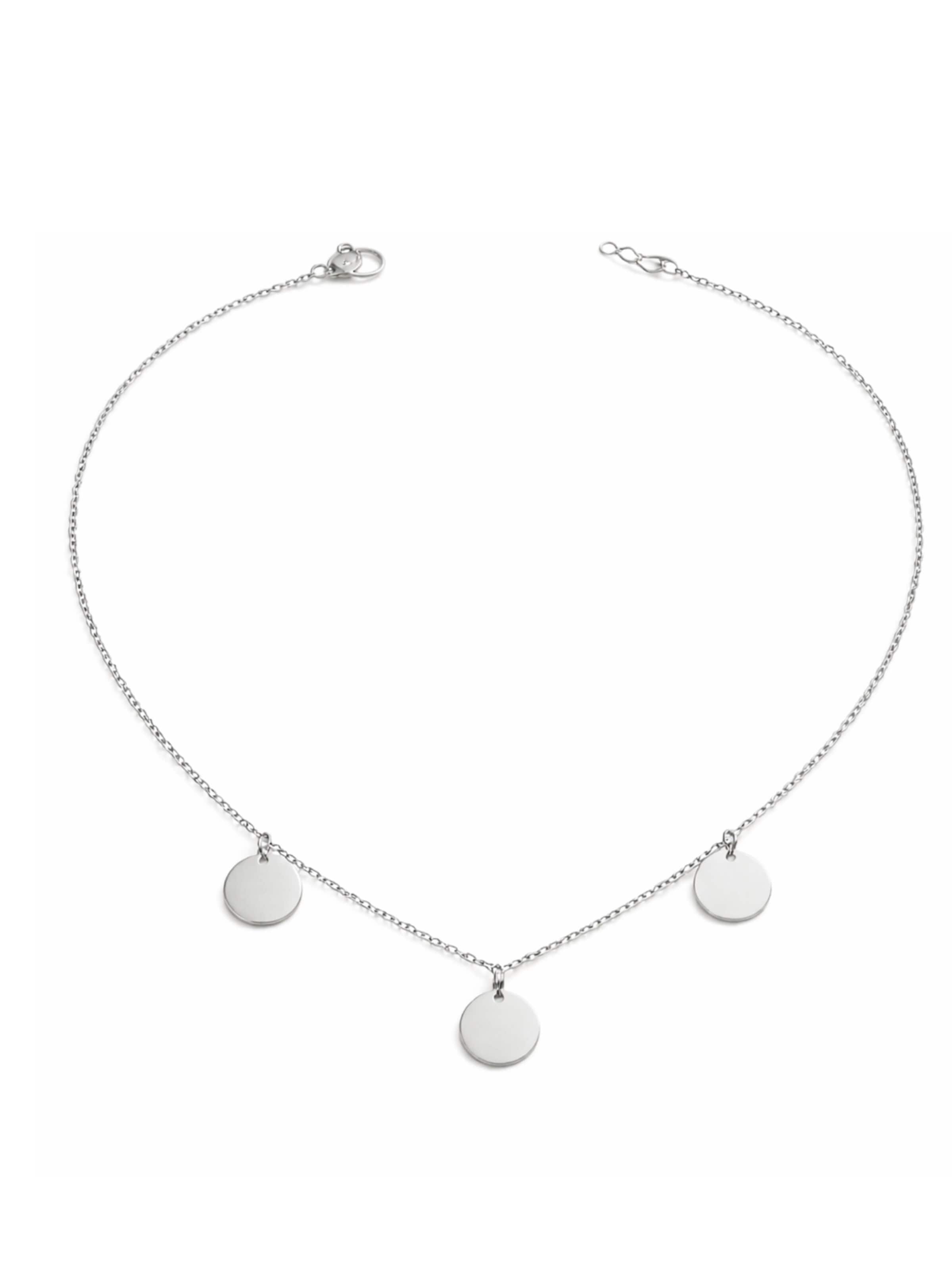 Pure Schmuck Necklace 'Trio Coin Halskette' in Silver: front