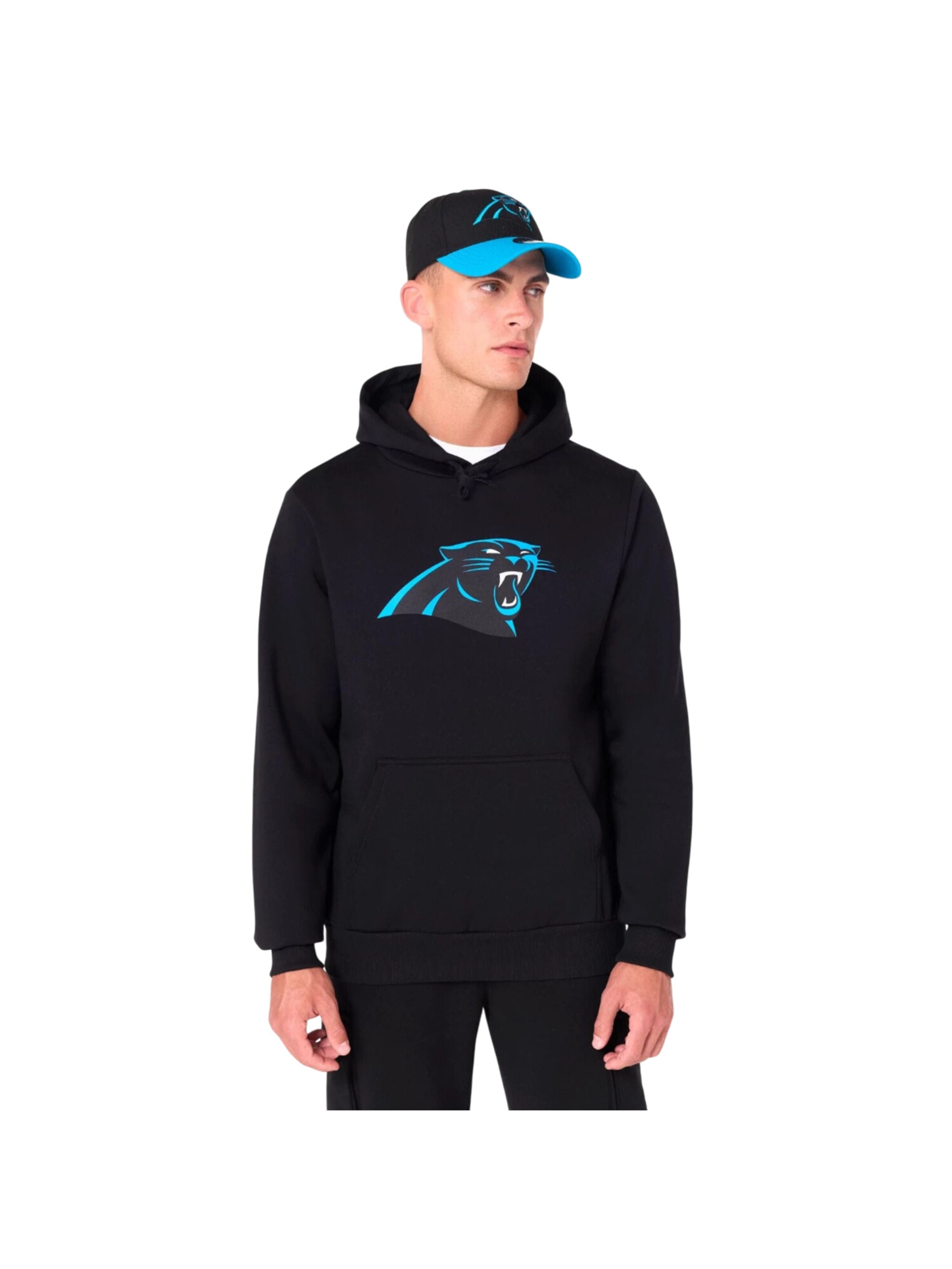 NEW ERA Sweatshirt 'NFL Carolina Panthers Logo' in Black: front