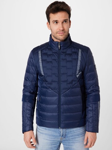 BOSS Green Between-Season Jacket 'Marson' in Blue: front