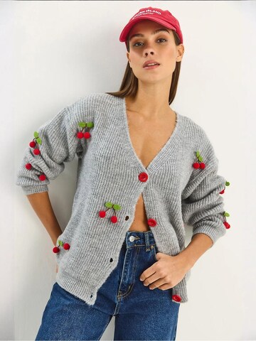 Bianco Lucci Strickjacke in Grau