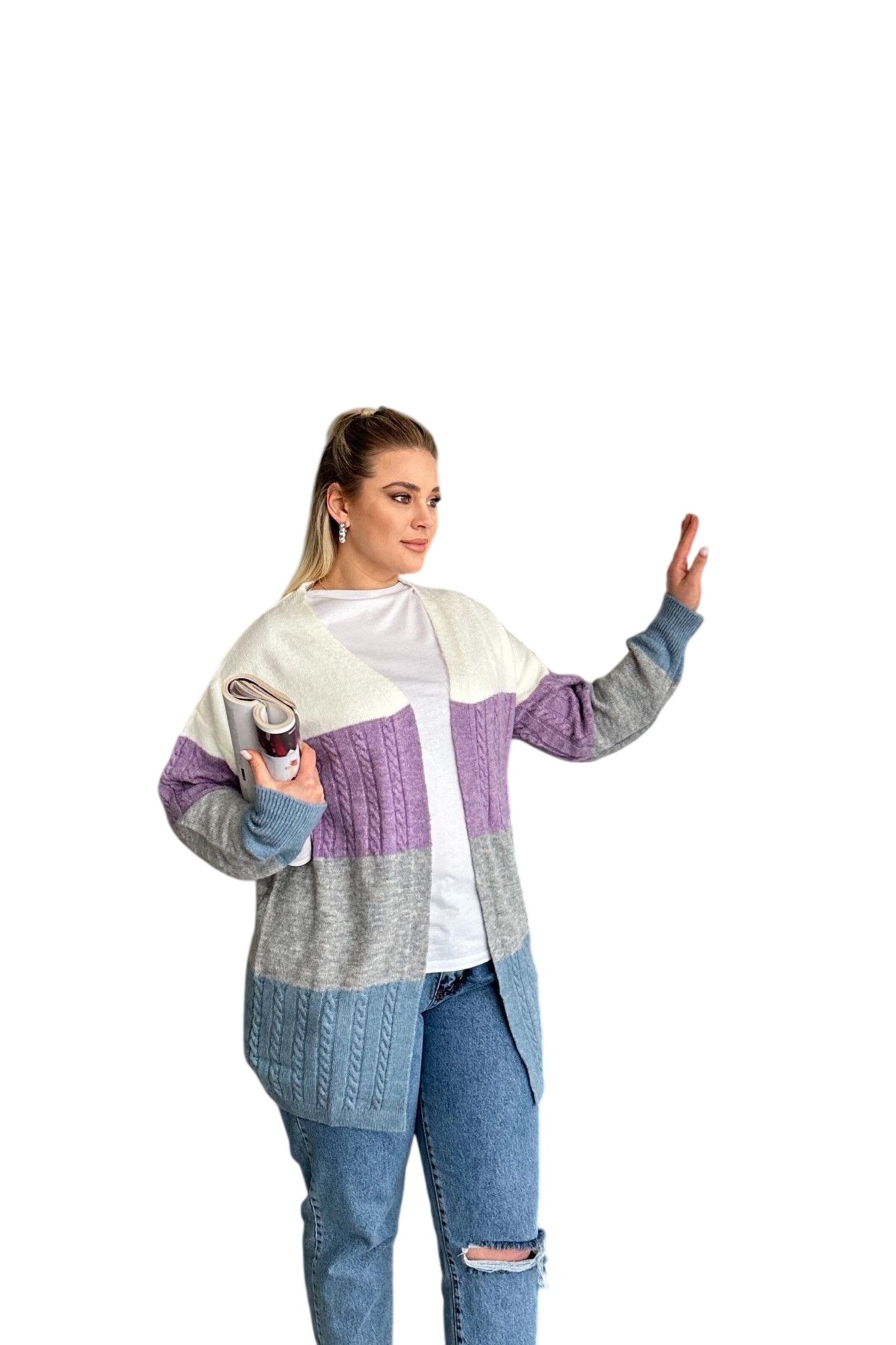 Stil Diva Strickjacke in Mischfarben