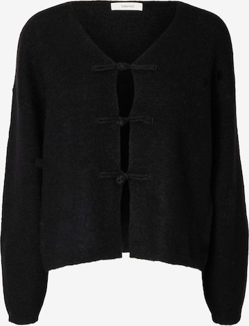 SELECTED Gebreid vest 'SLWLULU' in Zwart: voorkant