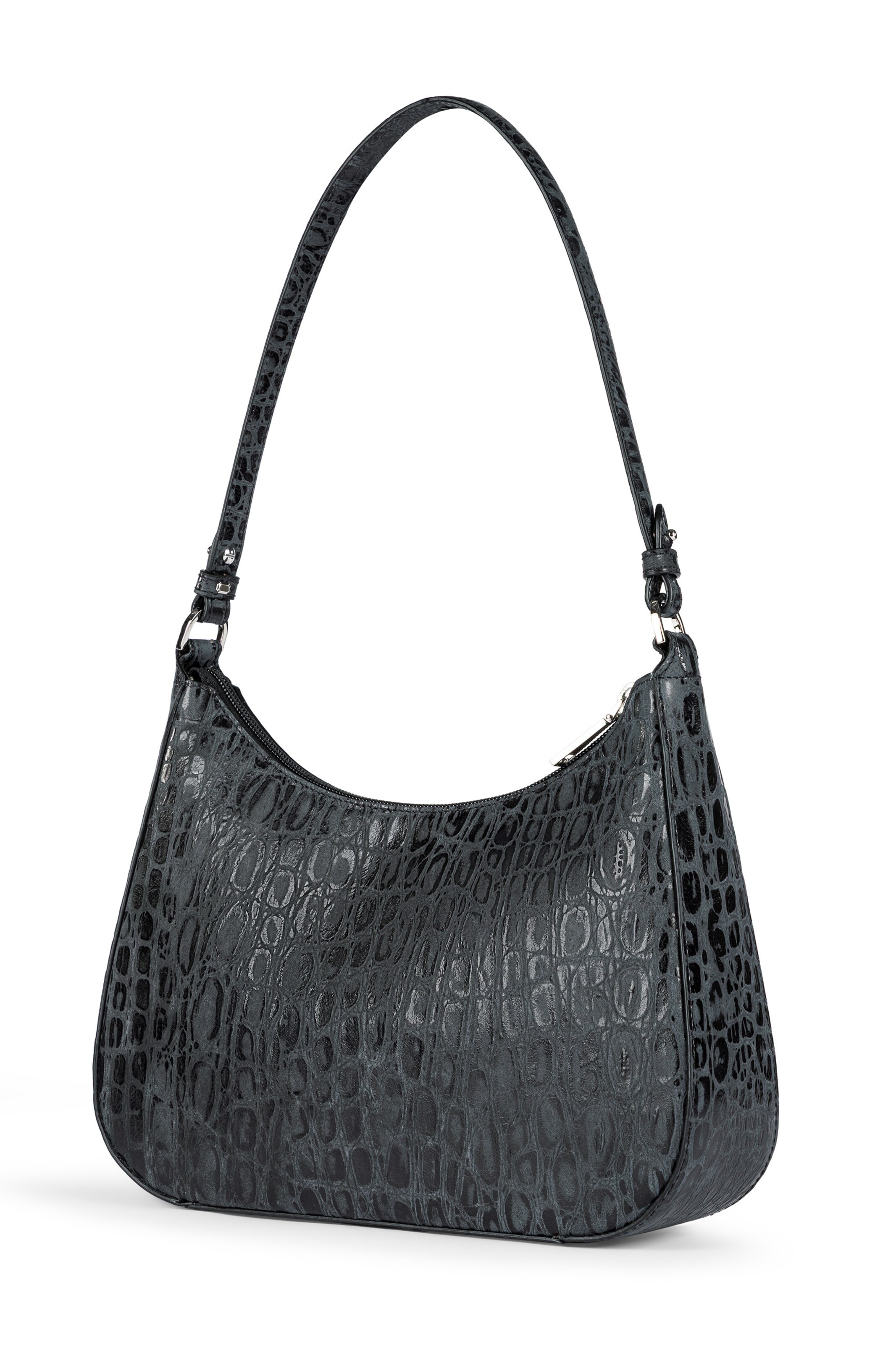 Roeckl Schoudertas 'CLEO SCHULTERTASCHE CROCO SMALL' in Zwart